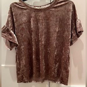 ALTAR’D STATE HARLOW PINK CRUSHED VELVET TOP SIZE M